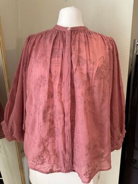 Anthropologie Pilcro mauve blouse Top Boho Blouse Gypsy Womens Folk Girly ~small